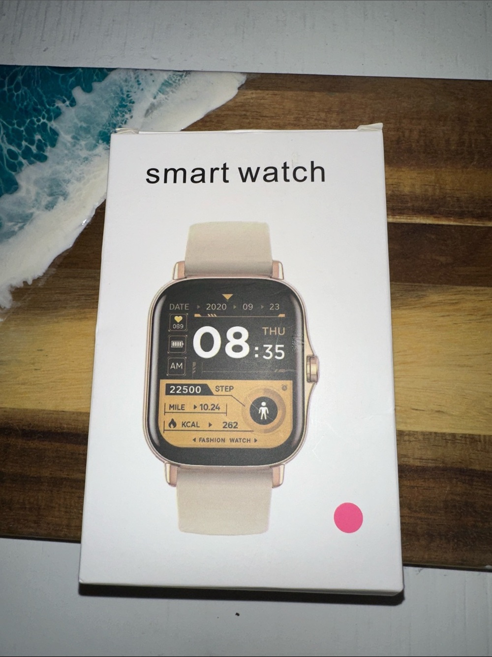 Beige Smartwatch with Fitness Tracker - Unbranded